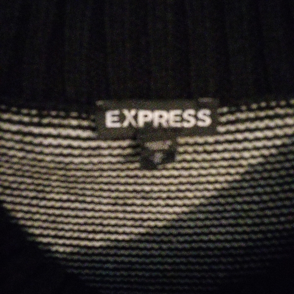 Express size M white and black striped with cowl neck ladies sweater - Picture 2 of 3